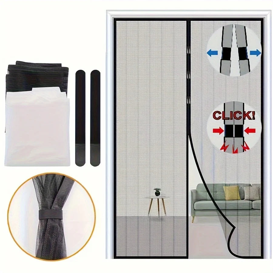 Magnetic Mosquito-Proof Magic Door Curtains, Polyester Edged Automatic Closing Magnetic Screen Door Curtains Available in size