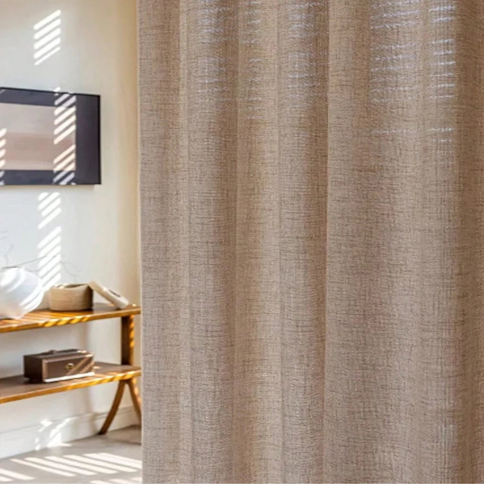 1pc Japanese linen sheer curtain windproof breathable semi dark bedroom living room partition curtain  Mosquito prevention