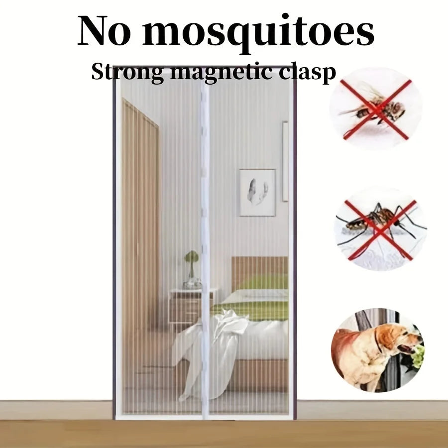 Magnetic Mosquito-Proof Magic Door Curtains, Polyester Edged Automatic Closing Magnetic Screen Door Curtains Available in size
