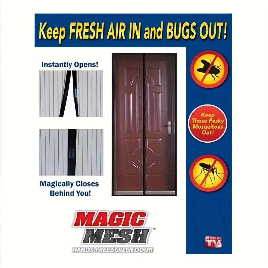 Magnetic Mosquito-Proof Magic Door Curtains, Polyester Edged Automatic Closing Magnetic Screen Door Curtains Available in size